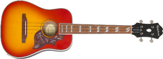 Epiphone Hummingbird Acoustic/Electric Ukulele Outfit (Tenor) Faded Cherry Sunburst