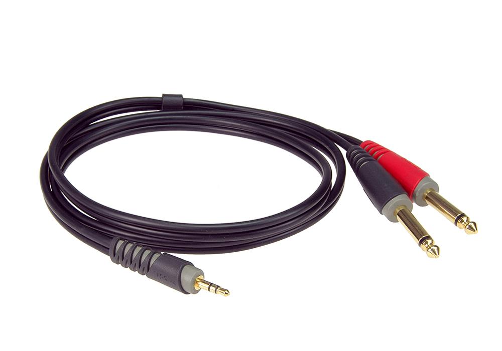 Stereo Minijack - Mono Jack (x2) Cable, 3m