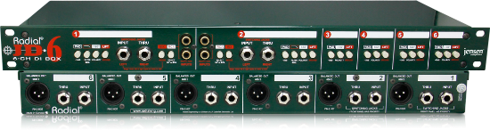 Radial Engineering JD6 Six-Channel Rackmount PASSIVE DI