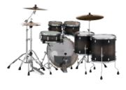 Pearl Decade Maple 6 pc Drum Set with HWP830 | Satin Black Burst 2218BB/1007T/1208T/1414F/1616F/1455S/HWP830