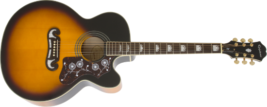 Epiphone EJ-200SCE (Solid Top) Vintage Sunburst
