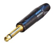 Neutrik NP2X-B jack plugg 2P Han sort, gull