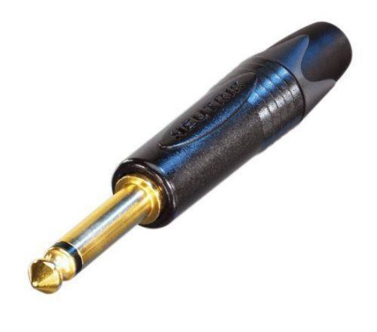 Neutrik NP2X-B jack plugg 2P Han sort, gull