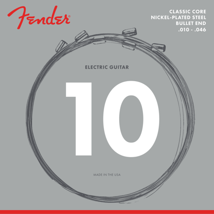 Fender Classic Core Electric Guitar Strings, Nickel-Plated Steel, Bullet Ends