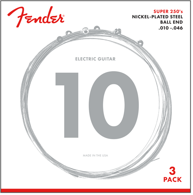 Fender 3-Pack Super 250's Nickel-Plated Steel Strings