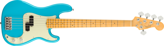 Fender American Professional II Precision Bass® V, Maple Fingerboard, Miami Blue