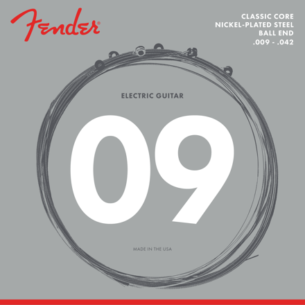 Fender Classic Core Electric Guitar Strings, Nickel-Plated Steel, Ball Ends