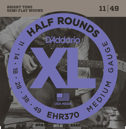 D'Addario EHR370 Half Round Electric Guitar Strings, Medium, 11-49