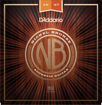 D'Addario NB1047 Nickel Bronze Acoustic Guitar Strings, Extra Light, 10-47