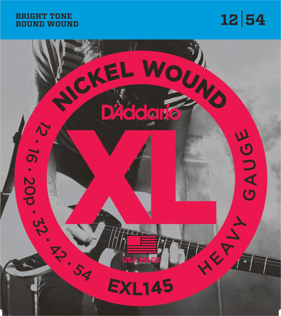 D'Addario EXL145 Nickel Wound Electric Guitar Strings, Heavy, 12-54 with Plain Steel 3rd