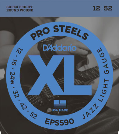 D'Addario EPS590 ProSteels Electric Guitar Strings, Jazz Light, 12-52