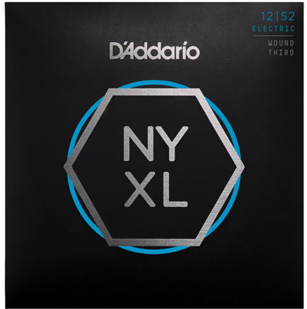 D'Addario NYXL1252W Nickel Wound Electric Guitar Strings, Light Wound 3rd, 12-52