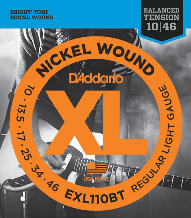 D'Addario EXL110BT Nickel Wound Electric Guitar Strings, Balanced Tension Regular Light, 10-46