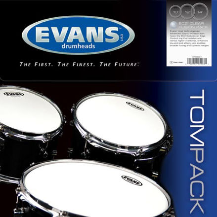 Evans EC2 Tompack, Clear, Fusion (10 inch, 12 inch, 14 inch)