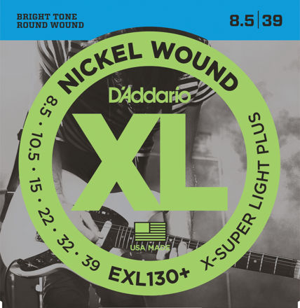 D'Addario EXL130+ Nickel Wound Electric Guitar Strings, Extra-Super Light Plus, 8.5-39