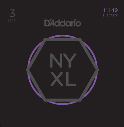 D'Addario NYXL1149-3P Nickel Wound Electric Guitar Strings, Medium, 11-49, 3 Sets