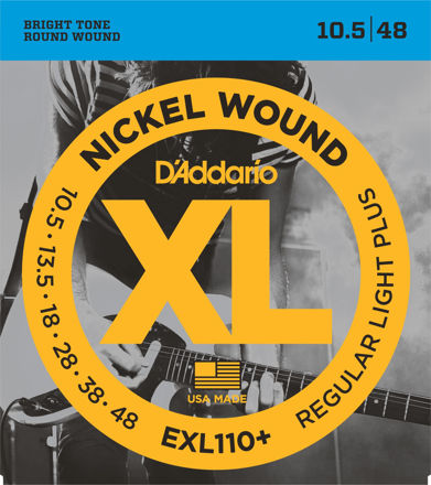 D'Addario EXL110+ Nickel Wound Electric Guitar Strings, Regular Light Plus, 10.5-48