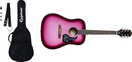 Epiphone Starling Acoustic Player Pack Hot Pink Pearl