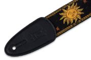 Levy's MPJG-SUN-BLK | Black Guitar Straps Prints Series  2" Wide Black Jacquard Guitar Strap.