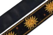 Levy's MPJG-SUN-BLK | Black Guitar Straps Prints Series  2" Wide Black Jacquard Guitar Strap.