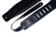 Levy's DM1PD-BLK | Padded Top-Grain Leather Black Guitar Straps, Bass Guitar Straps Classics Series  3" Wid