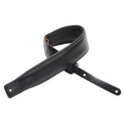 Levy's DM1PD-BLK | Padded Top-Grain Leather Black Guitar Straps, Bass Guitar Straps Classics Series  3" Wid
