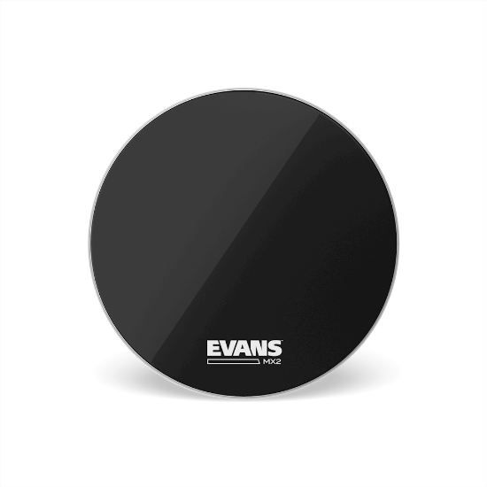 Evans MX2 Black Marching Bass Drum Head, 26 Inch