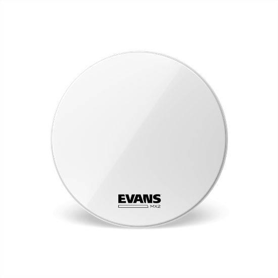 Evans MX2 White Marching Bass Drum Head, 18 Inch