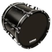 Evans MX2 Black Marching Bass Drum Head, 24 Inch