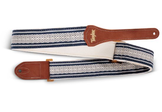 TaylorWare 4016-20 Academy Strap, Wht/Blue, Jacquard Cotton