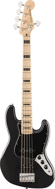 Squier Affinity Series Active Jazz Bass V, Maple Fingerboard, Black Pickguard, Black Metallic