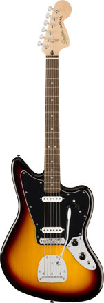 Squier Affinity Series Jaguar, Laurel Fingerboard, Black Pickguard, 3-Color Sunburst