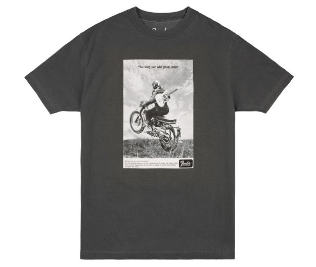 Fender Vintage Ad Tee Motorcycle Rider unisex S