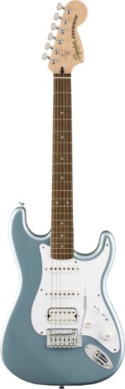 Squier Affinity Series Stratocaster Junior HSS, Laurel Fingerboard, White Pickguard, Ice Blue Metallic