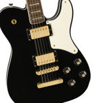 Squier Limited Edition Paranormal Troublemaker Telecaster Deluxe, Laurel Fingerboard, Parchment Pickguard, Gold Hardware, Black