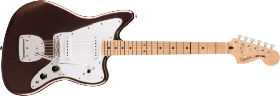 Squier Affinity Series Jaguar, Maple Fingerboard, White Pickguard, Mystic Metallic Brown
