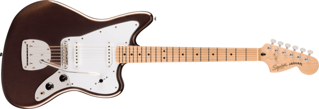 Squier Affinity Series Jaguar, Maple Fingerboard, White Pickguard, Mystic Metallic Brown