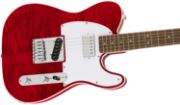 Squier Affinity Series Telecaster FMT SH, Laurel Fingerboard, White Pickguard, Crimson Red Transparent
