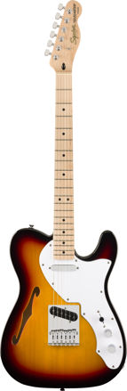 Squier Affinity Series Telecaster Thinline, Maple Fingerboard, White Pickguard, 3-Color Sunburst