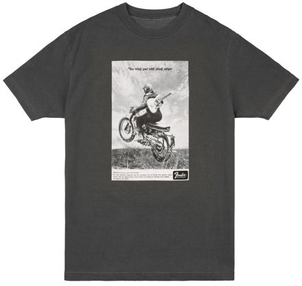 Fender Vintage Ad Tee Motorcycle Rider unisex M