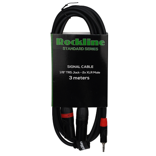 Rockline signal kabel 3m 1x 1/8 Jack/2x XLRM