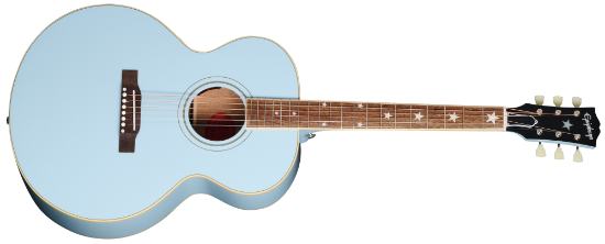 Epiphone J-180 LS frost blue, inkludert koffert