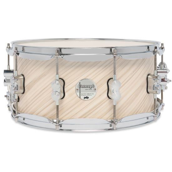 PDP Concept Maple Twisted Ivory 6.5x14 skarptromme med krom hardware