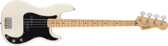 Fender Standard Precision Bass, Maple Fingerboard, Black Pickguard, Olympic White