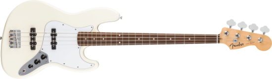 Fender Standard Jazz Bass, Laurel Fingerboard, White Pickguard, Olympic White