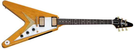 Gibson Custom 1958 Korina Flying V White Pickguard Natural