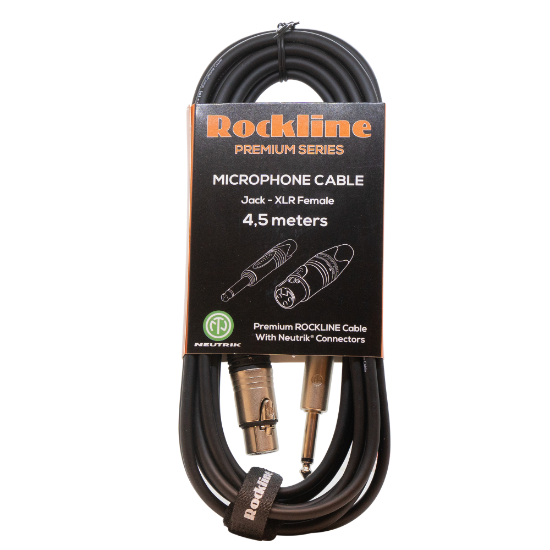 Rockline premium mikrofonkabel 4,5m JACK/XLR