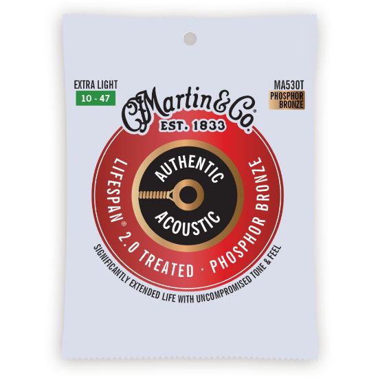 Martin MA530T Authentic Acoustic Lifespan 2.0 Strings 92/8 Phosphor Bronze - Extra Light