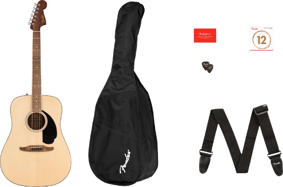 Fender California std Redondo Pack, Spruce Top, Black Pickguard, Natural