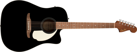 Fender California std Redondo CE, Spruce Top, Ivory Pickguard, Black